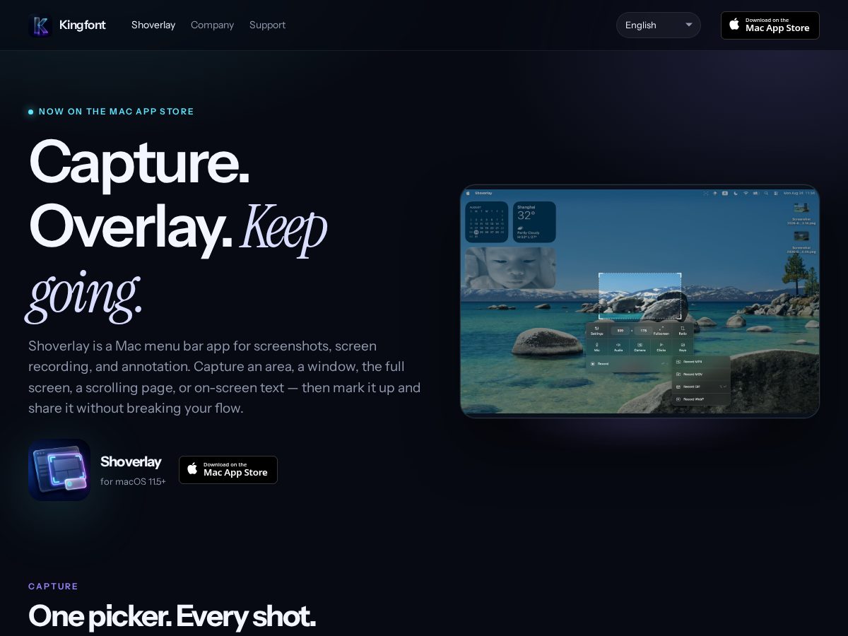 Landing-page snapshot of kingfontsoftware.com