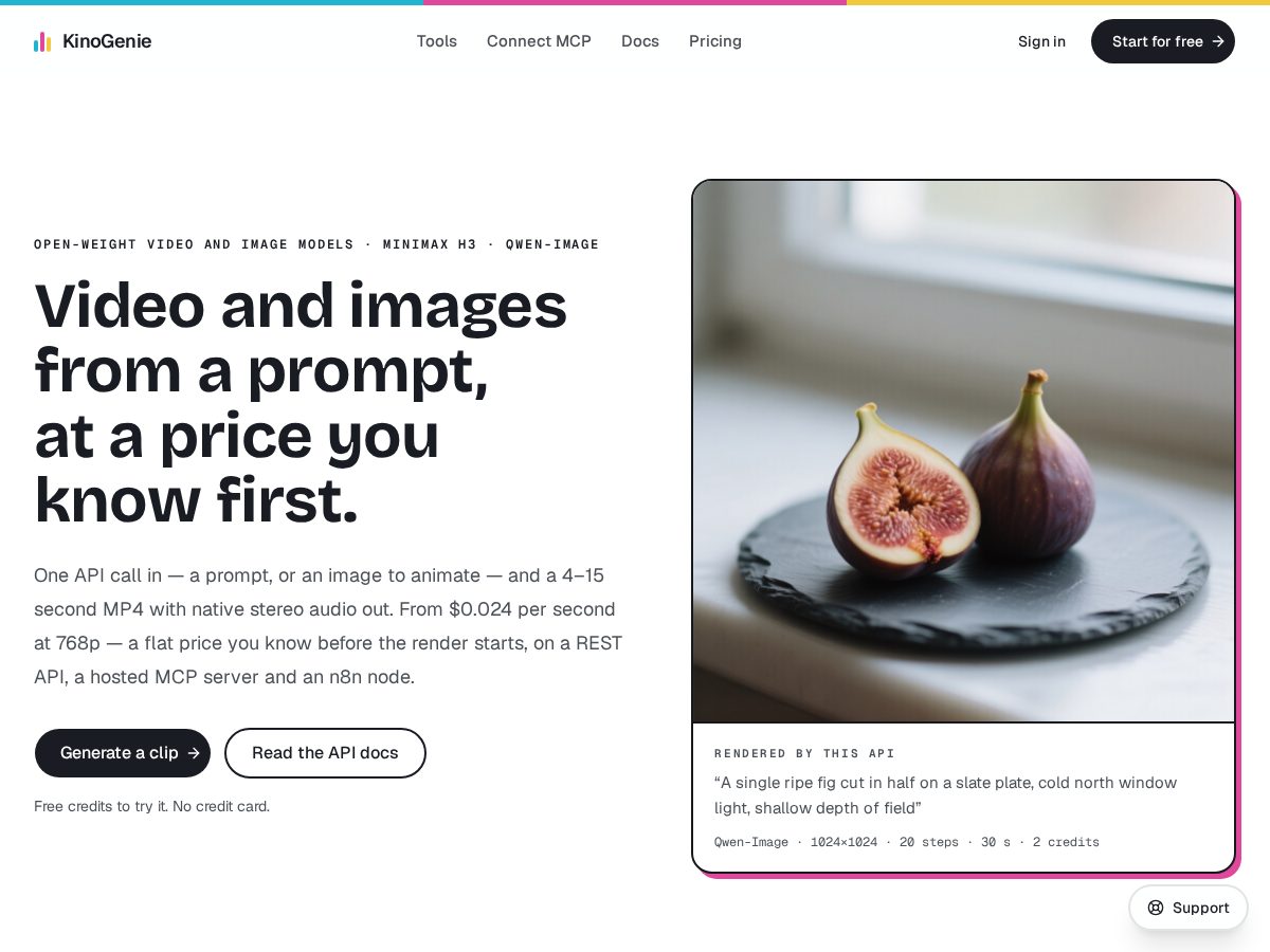 Landing-page snapshot of kinogenie.com