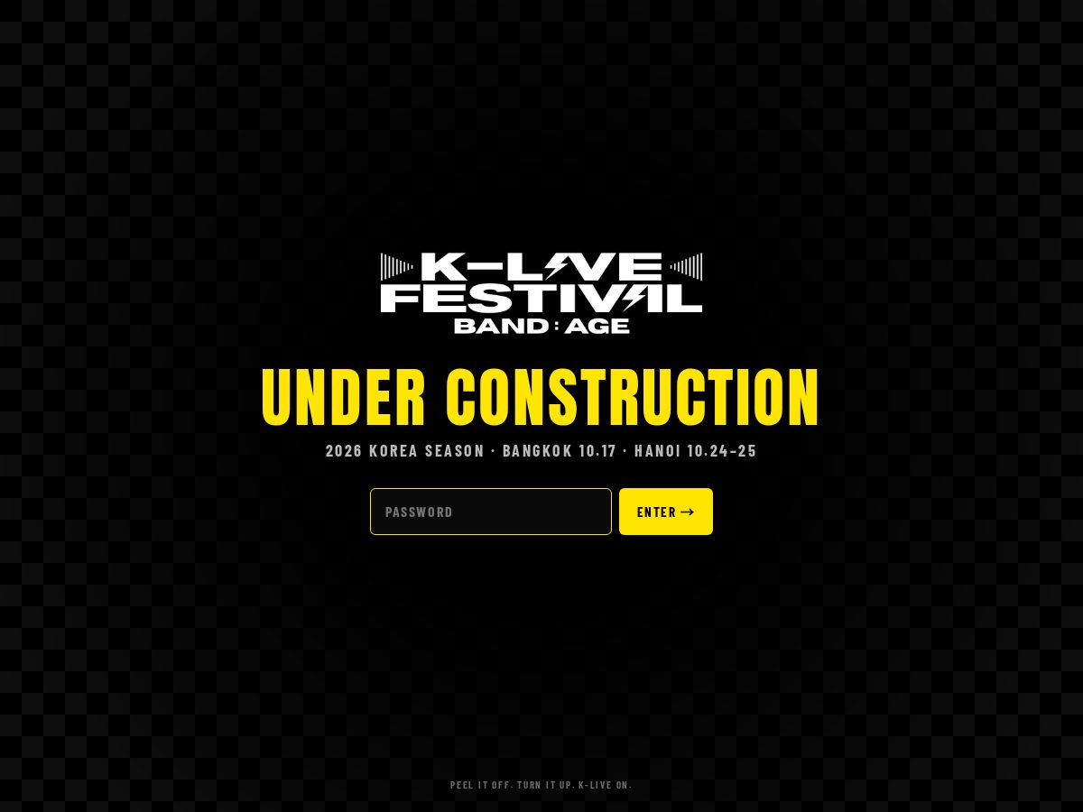 Landing-page snapshot of klivefestival.com