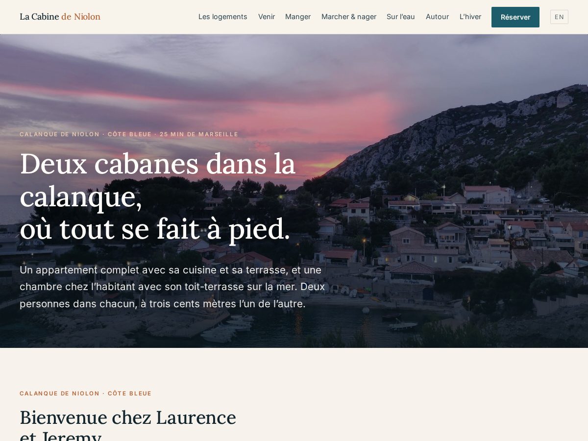Landing-page snapshot of lacabinedeniolon.com