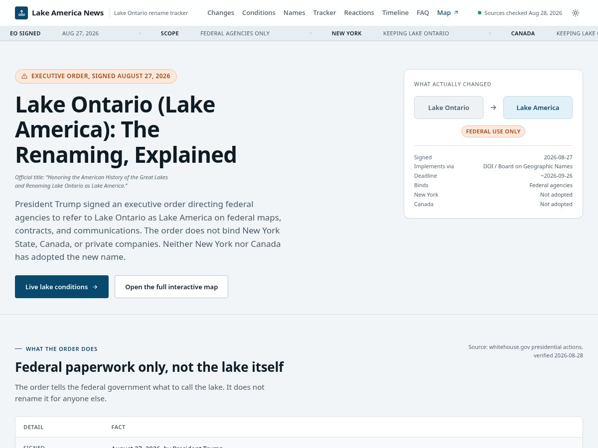 Landing-page snapshot of lakeamericanews.com