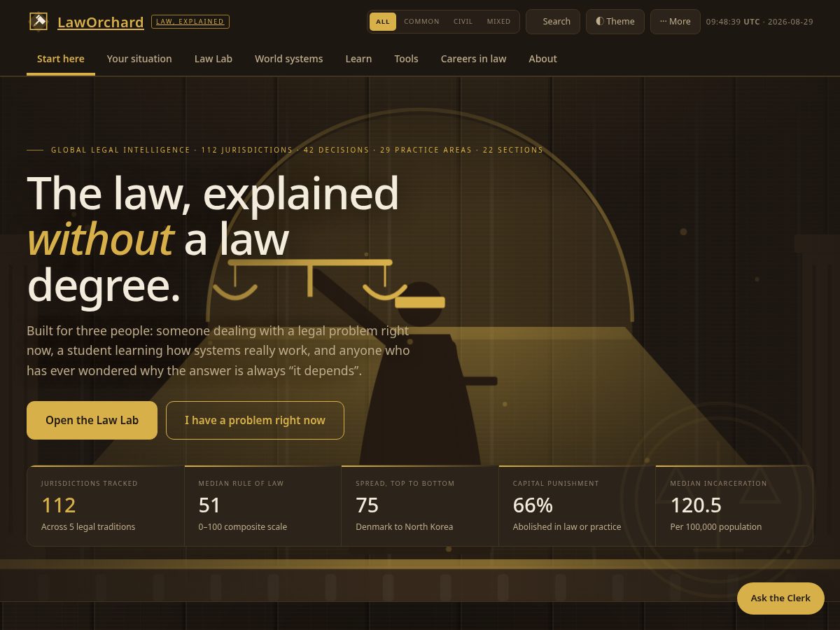 Landing-page snapshot of laworchard.com