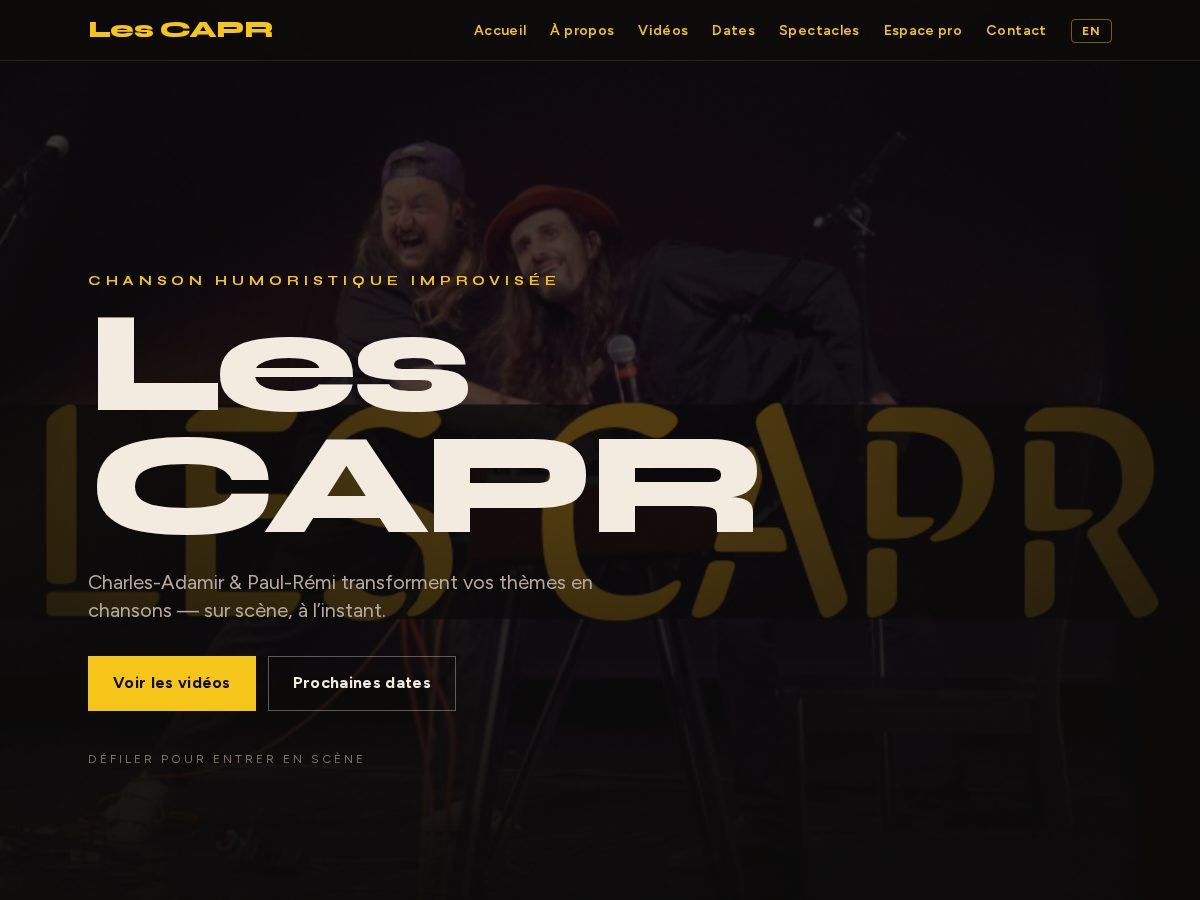 Landing-page snapshot of lescapr.com