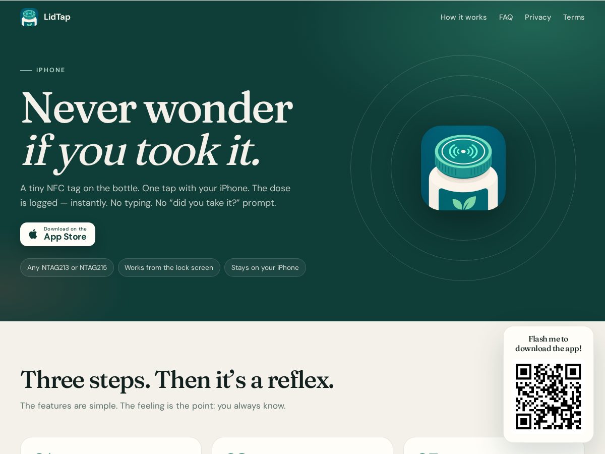 Landing-page snapshot of lidtap.app