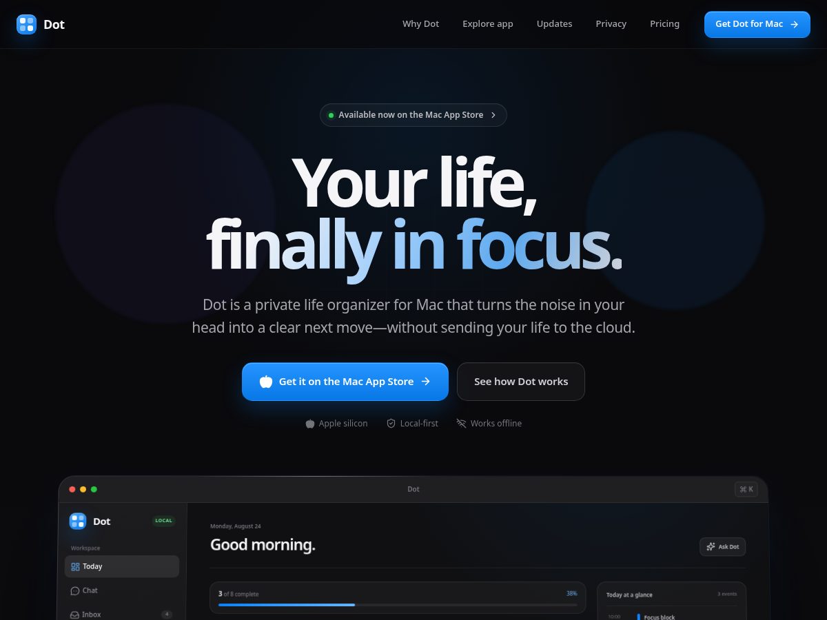Landing-page snapshot of liveclearly.app