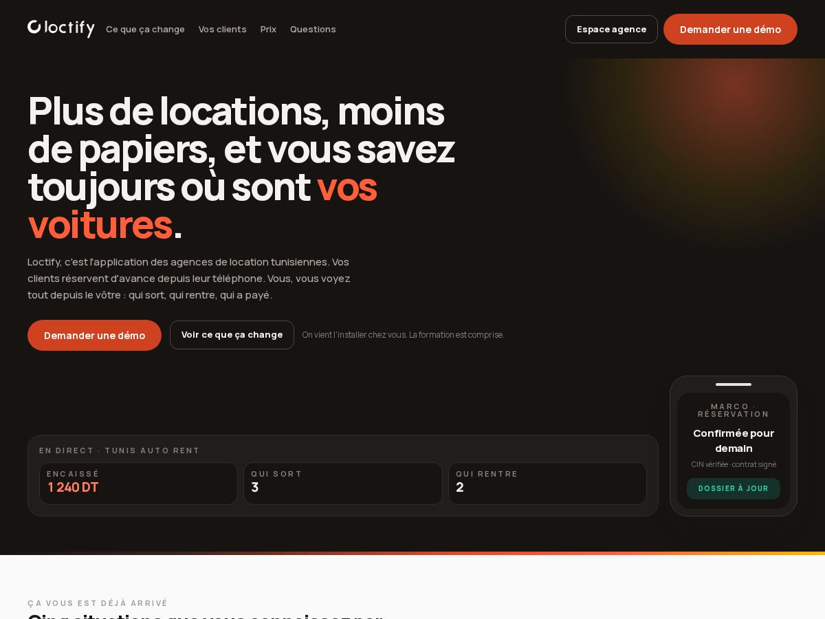 Landing-page snapshot of loctify.com