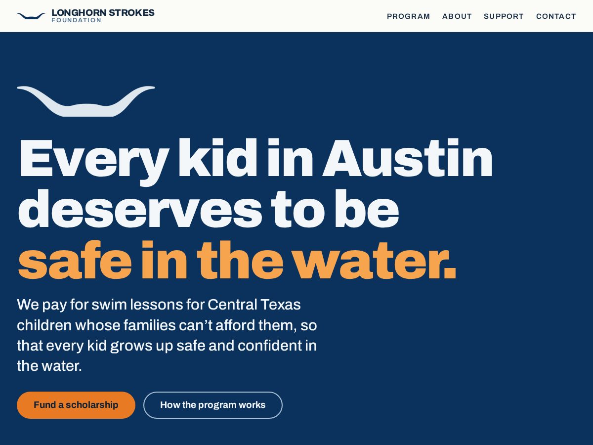 Landing-page snapshot of longhornstrokes.org