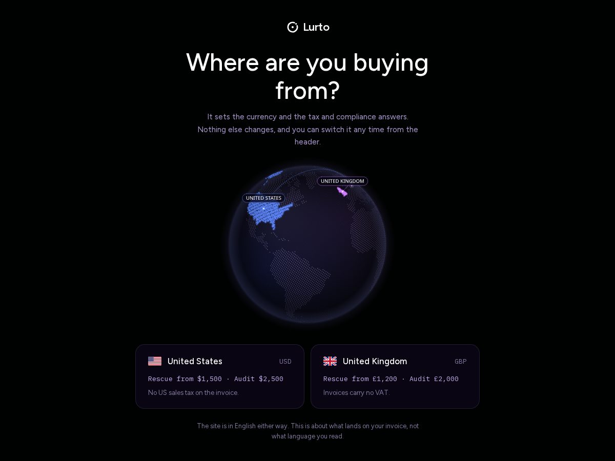 Landing-page snapshot of lurtoagency.com
