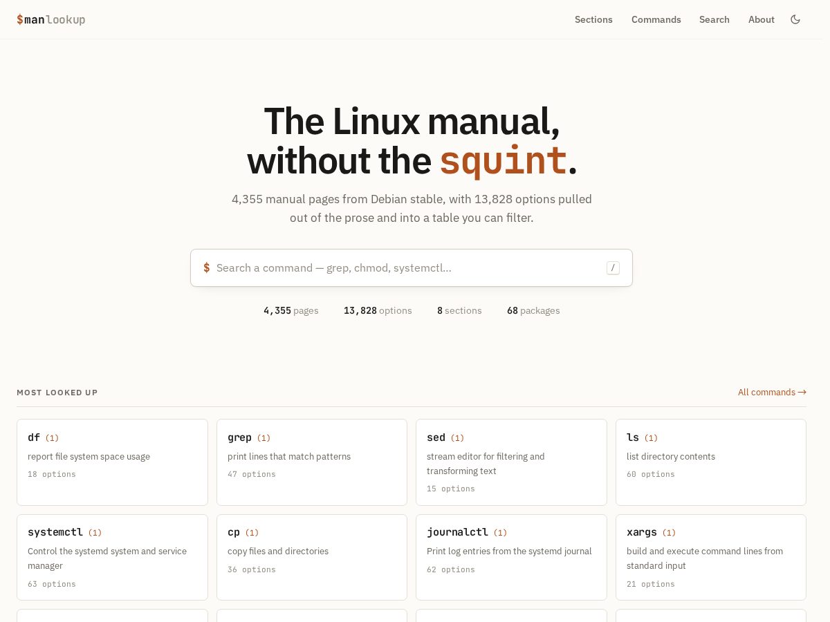 Landing-page snapshot of manlookup.com