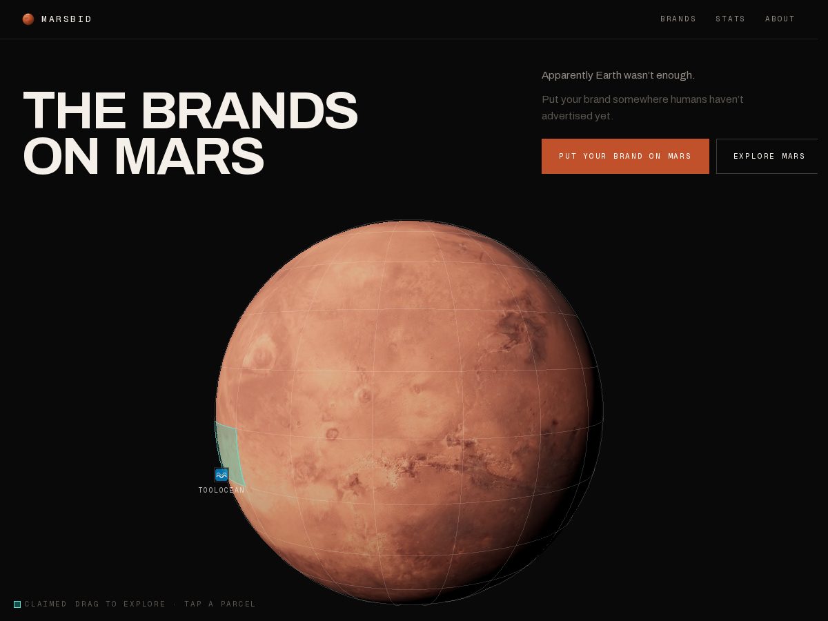Landing-page snapshot of mars-bid.lol