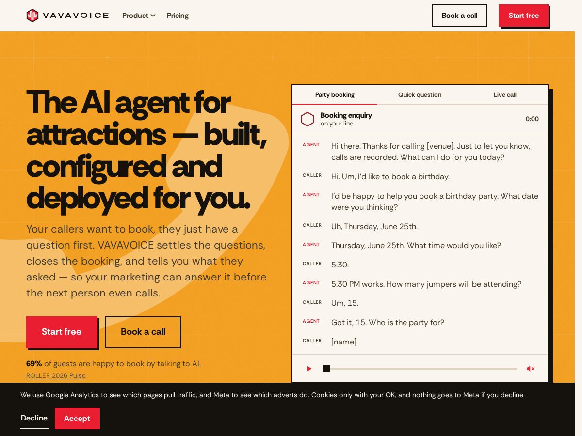 Landing-page snapshot of meetvavavoice.com
