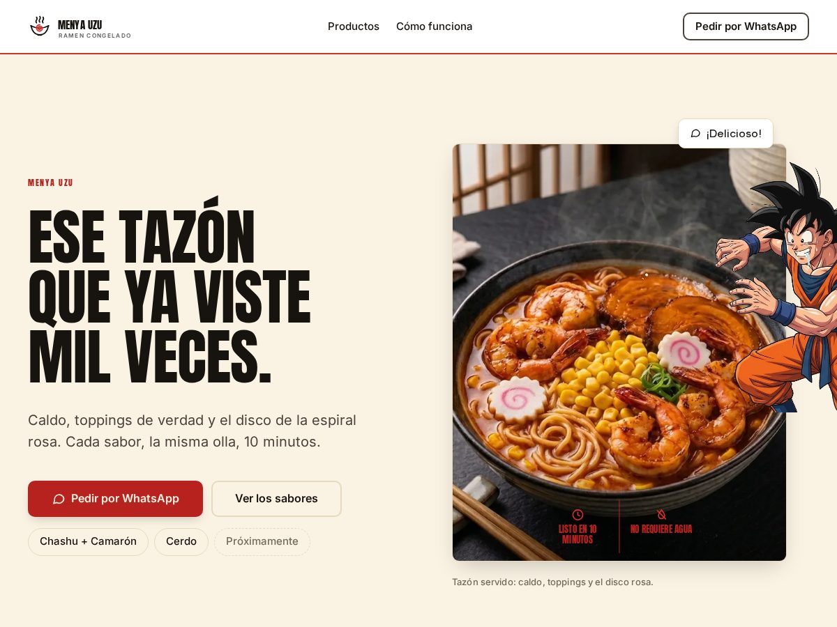 Landing-page snapshot of menyauzu.com