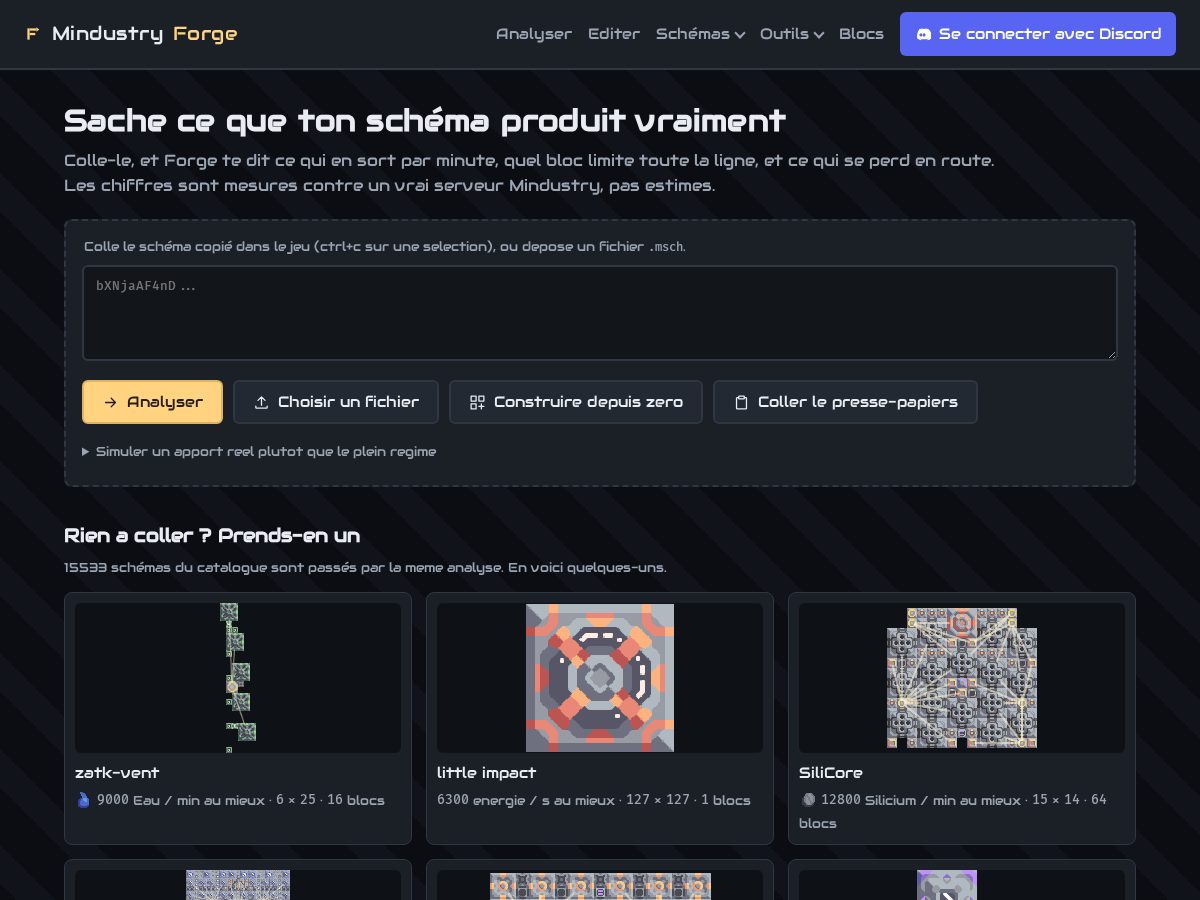 Landing-page snapshot of mindustryforge.com