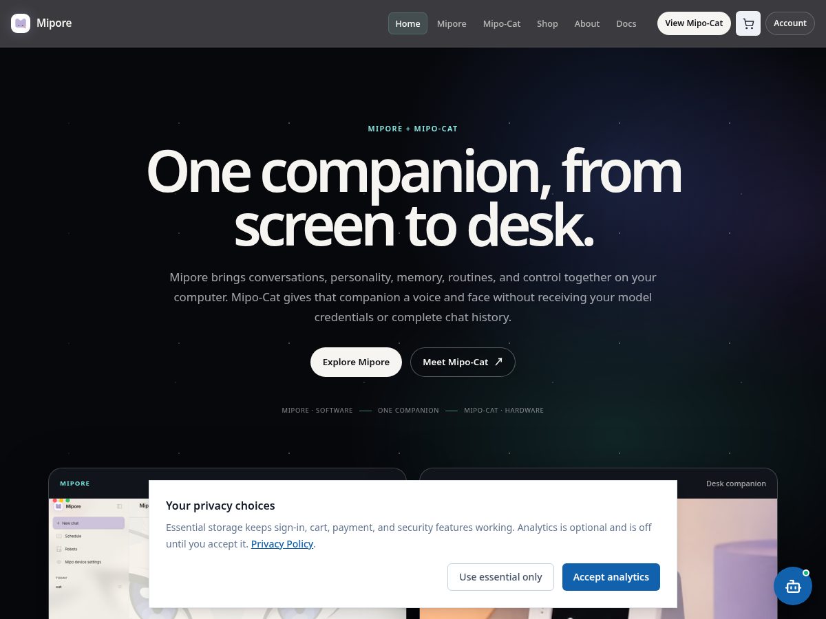 Landing-page snapshot of mipore.com