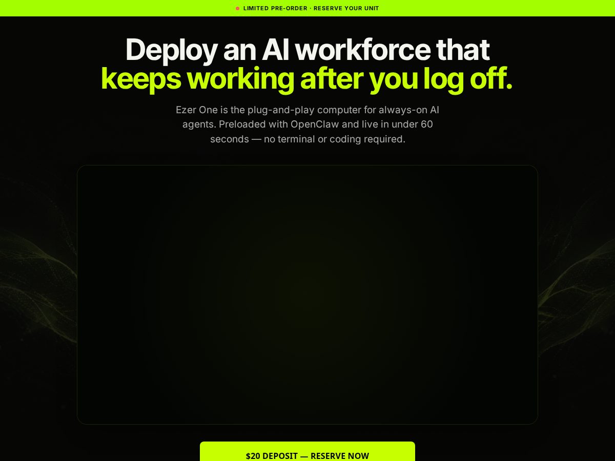Landing-page snapshot of myezerone.com