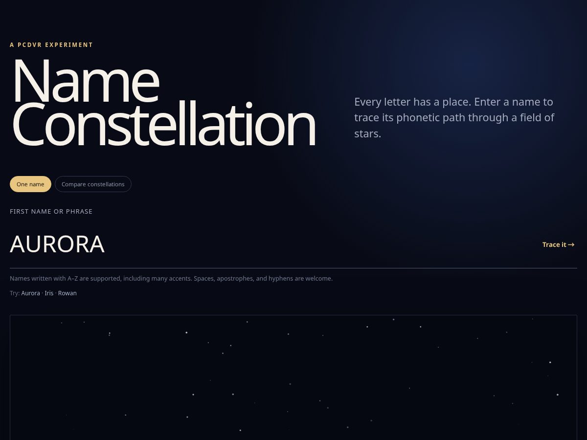 Landing-page snapshot of name-constellation.com