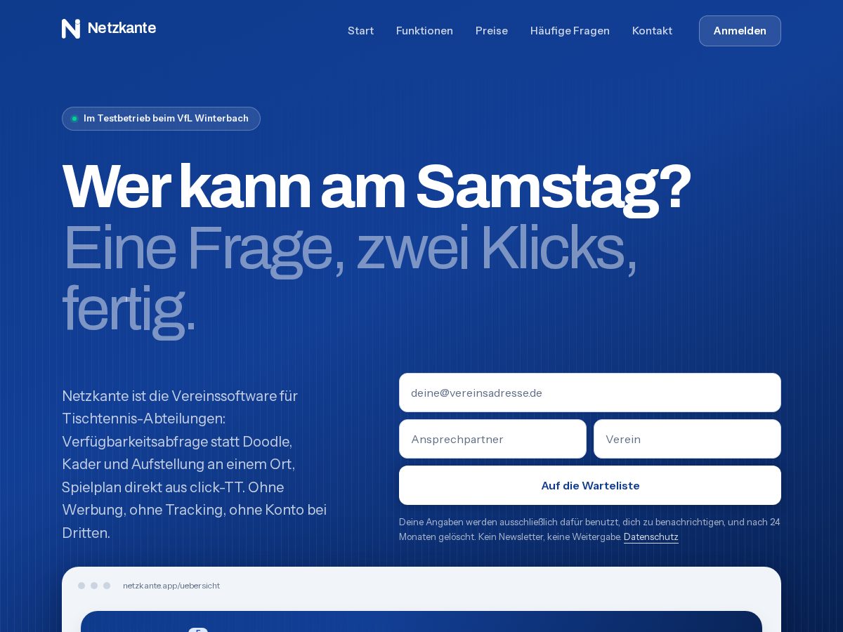 Landing-page snapshot of netzkante.app