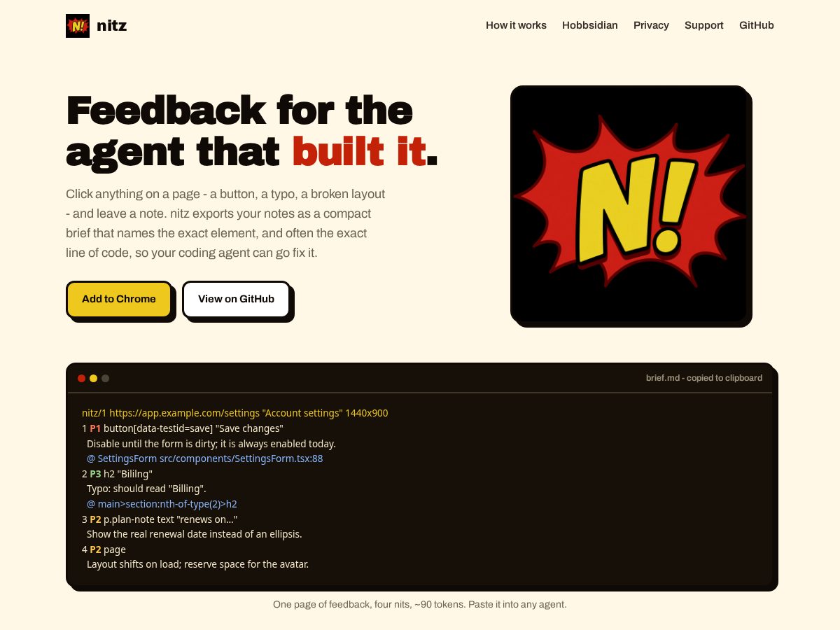 Landing-page snapshot of nitz.fyi