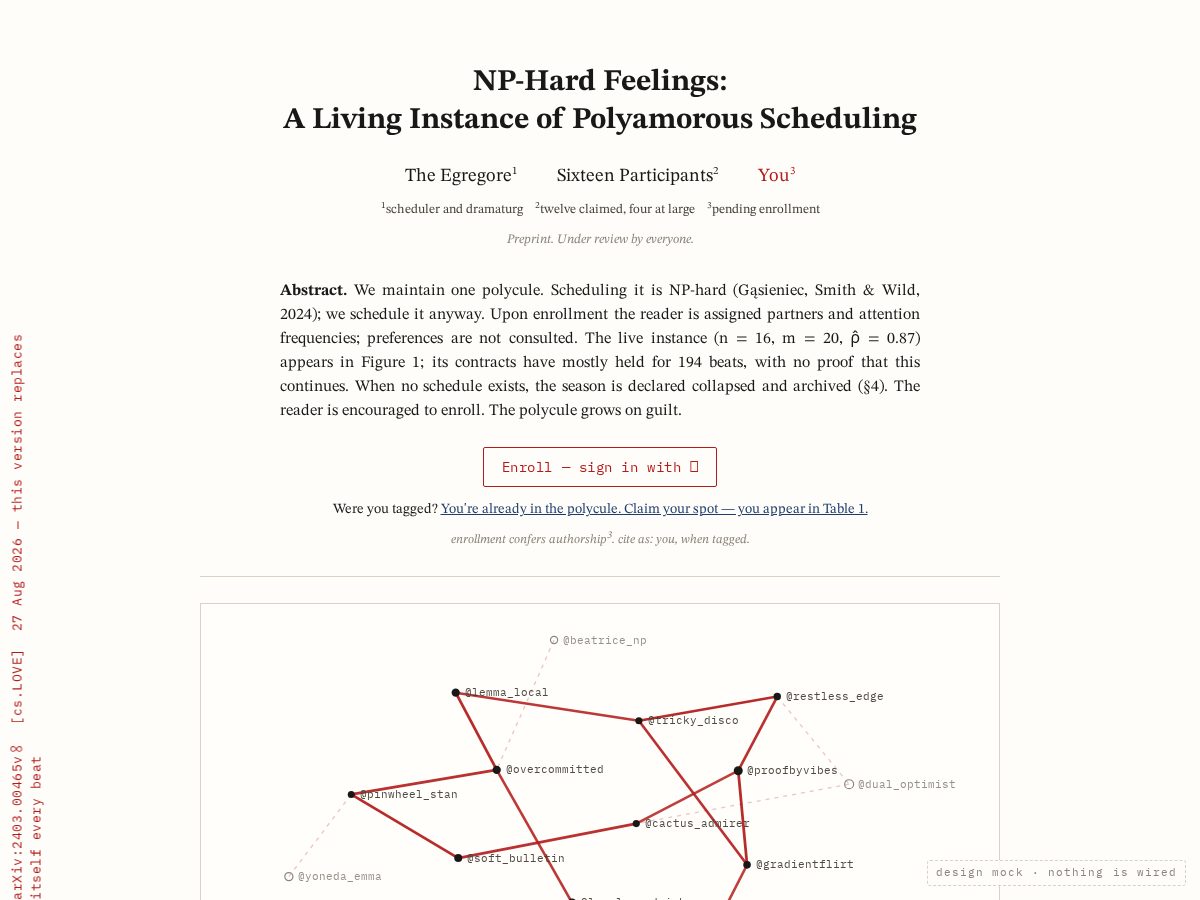 Landing-page snapshot of nphardfeelings.xyz