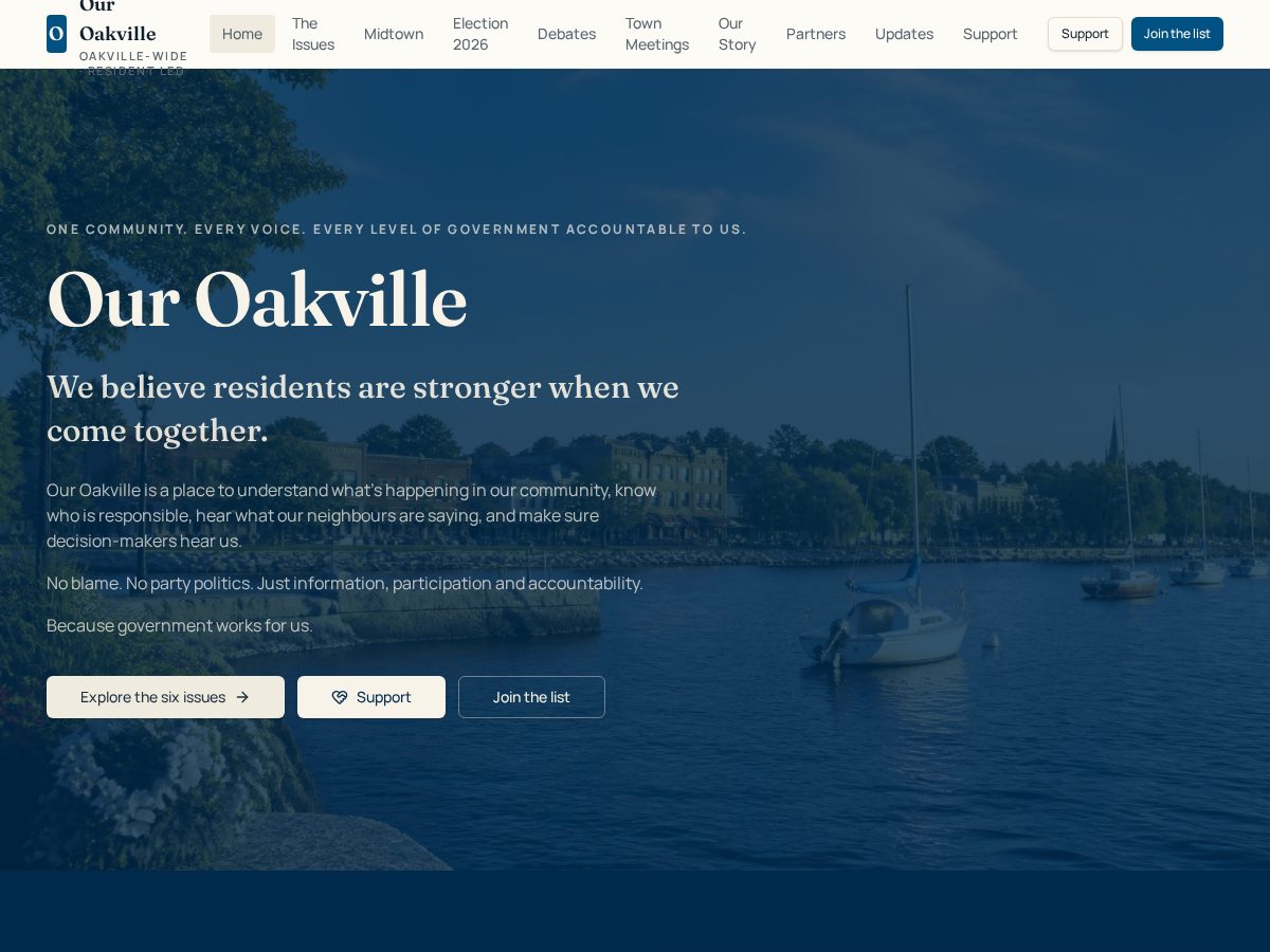 Landing-page snapshot of ouroakville.app