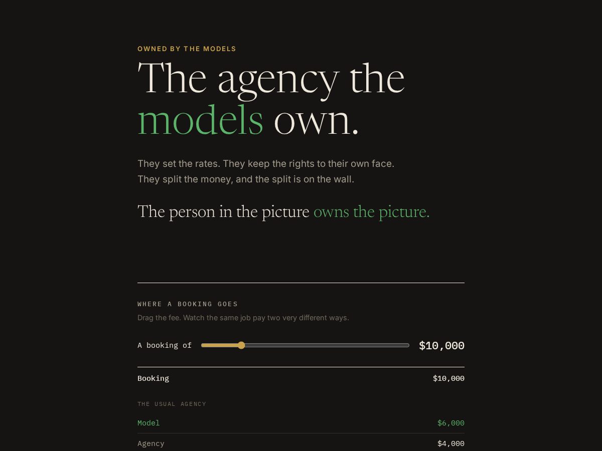 Landing-page snapshot of ownedbythemodels.com