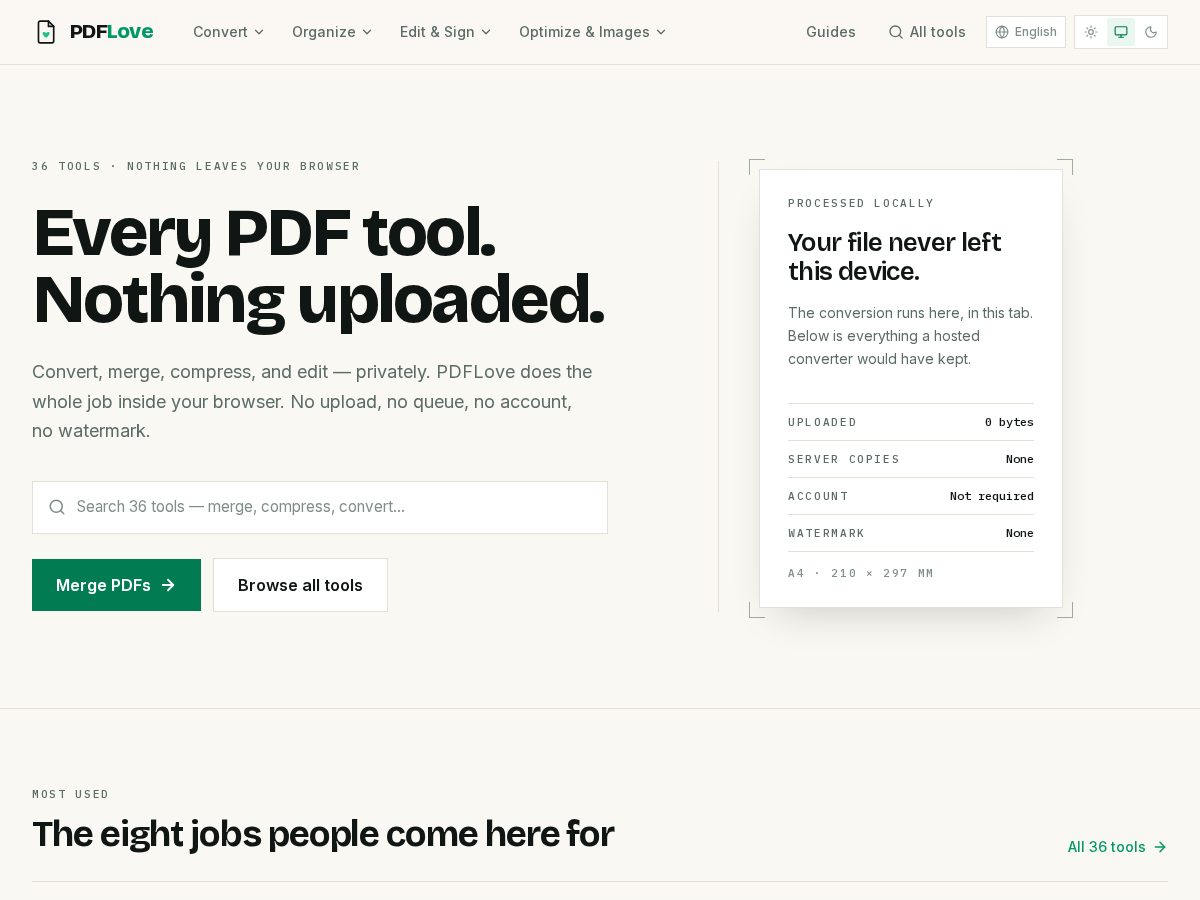 Landing-page snapshot of pdf-love.com
