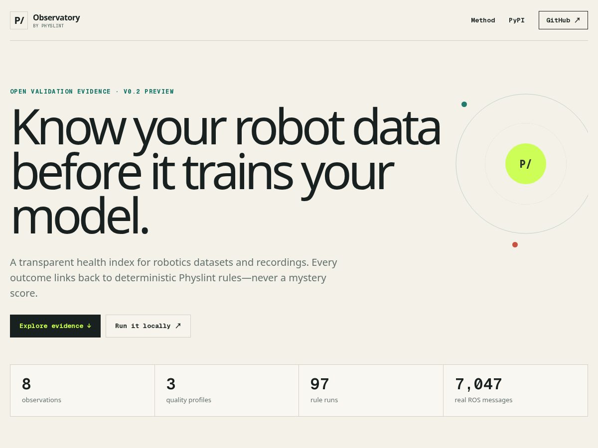Landing-page snapshot of physlint.com