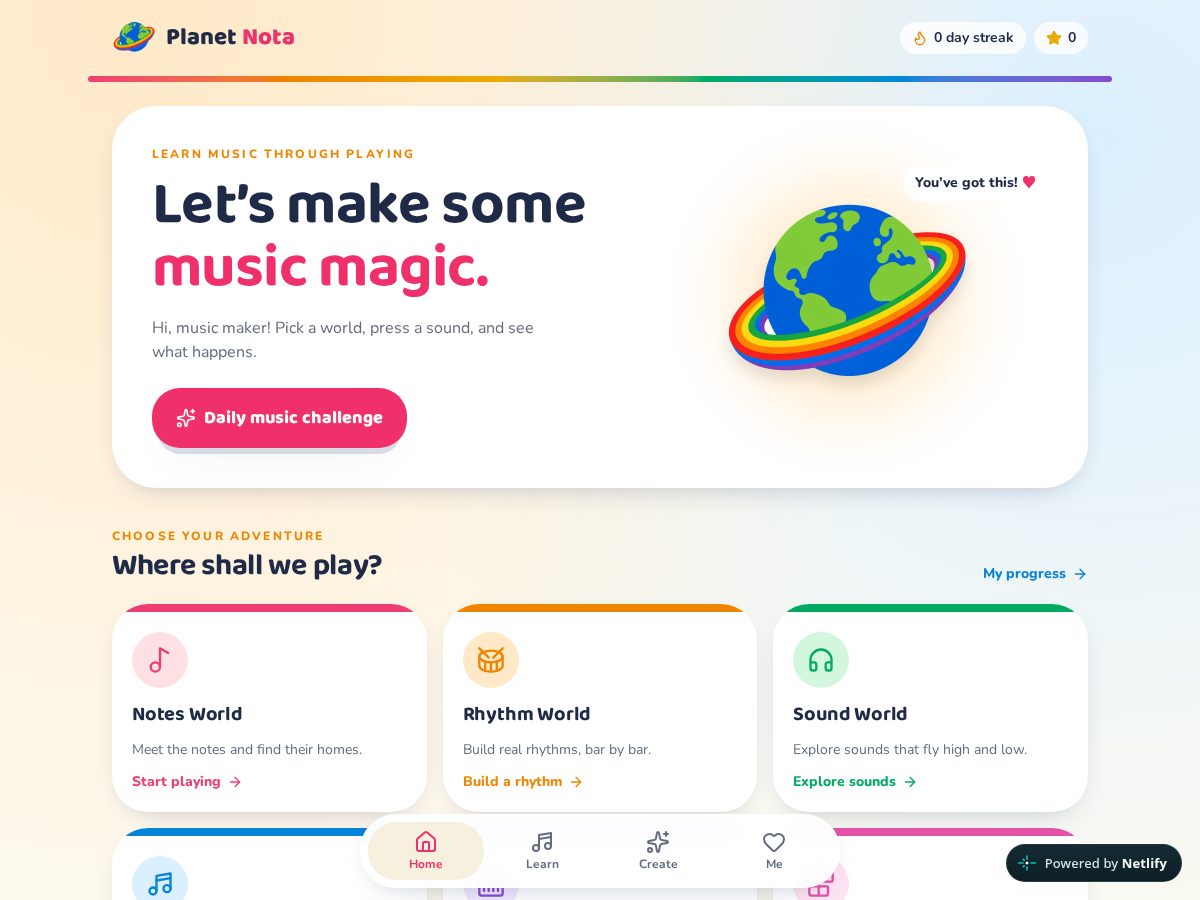 Landing-page snapshot of planetnota.com