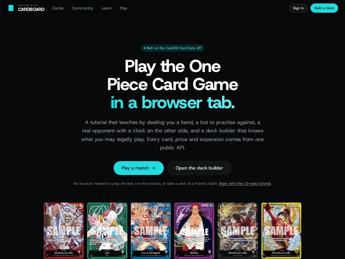 Landing-page snapshot of playingwithcardboard.com