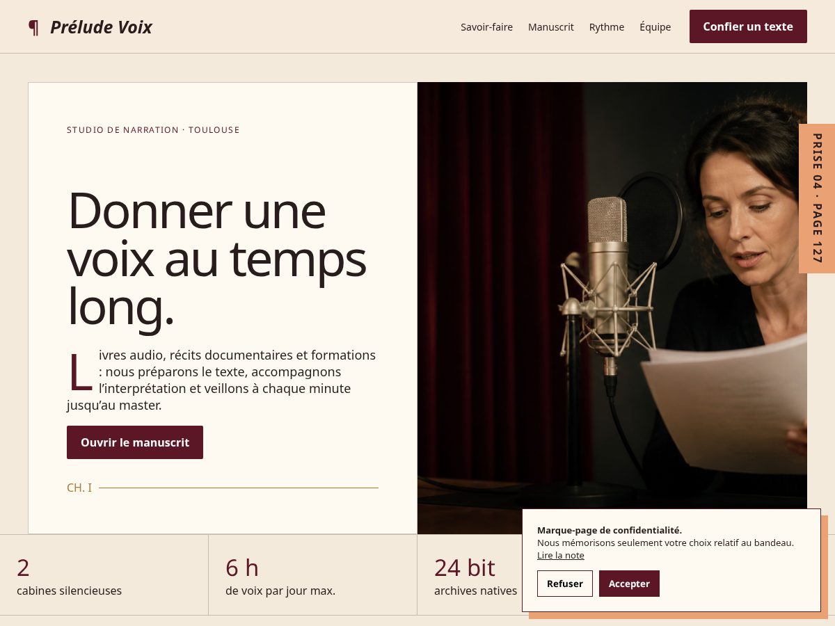 Landing-page snapshot of preludevoix.click
