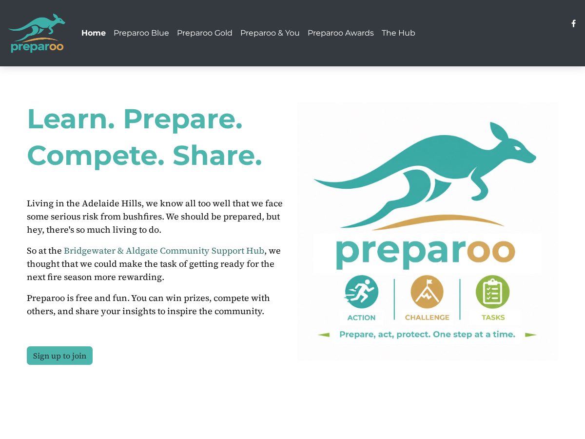 Landing-page snapshot of preparoo.org