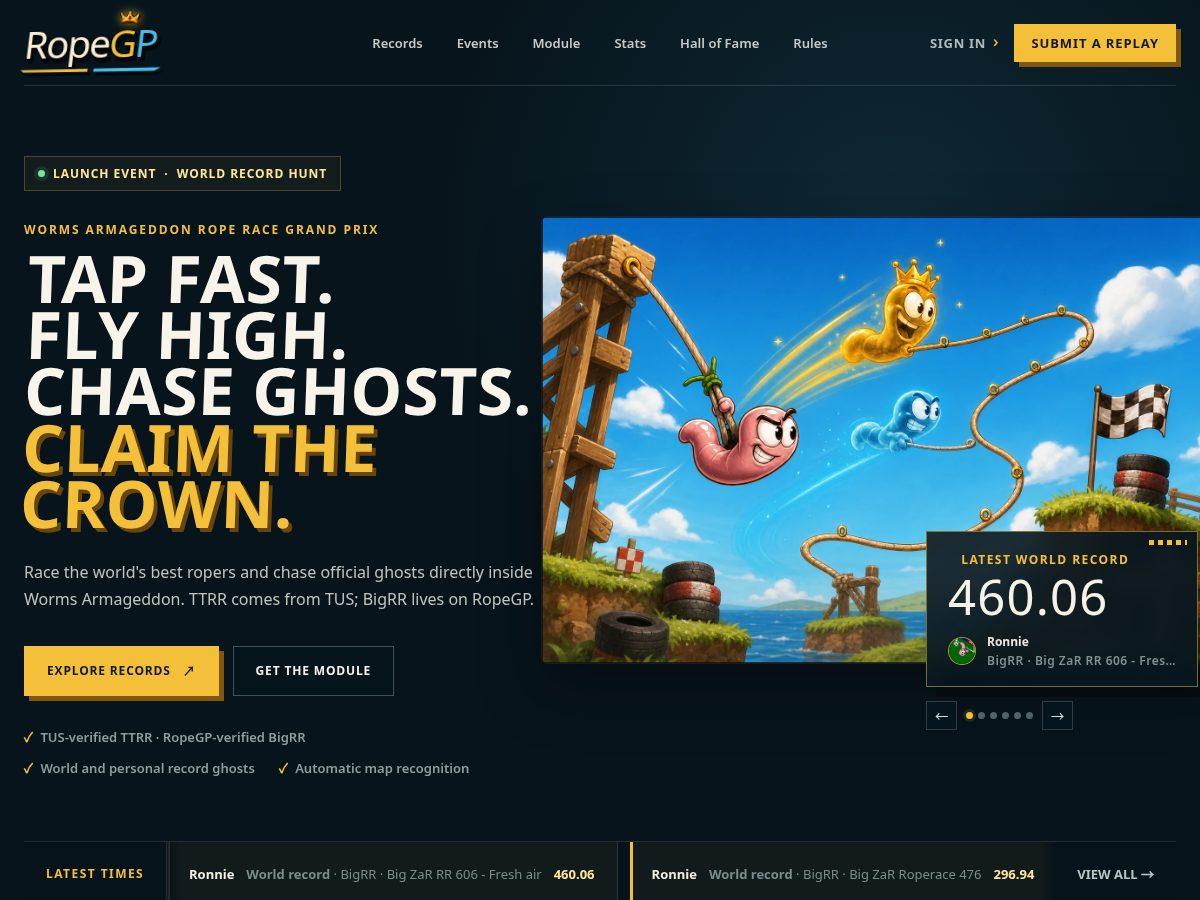 Landing-page snapshot of ropegp.com
