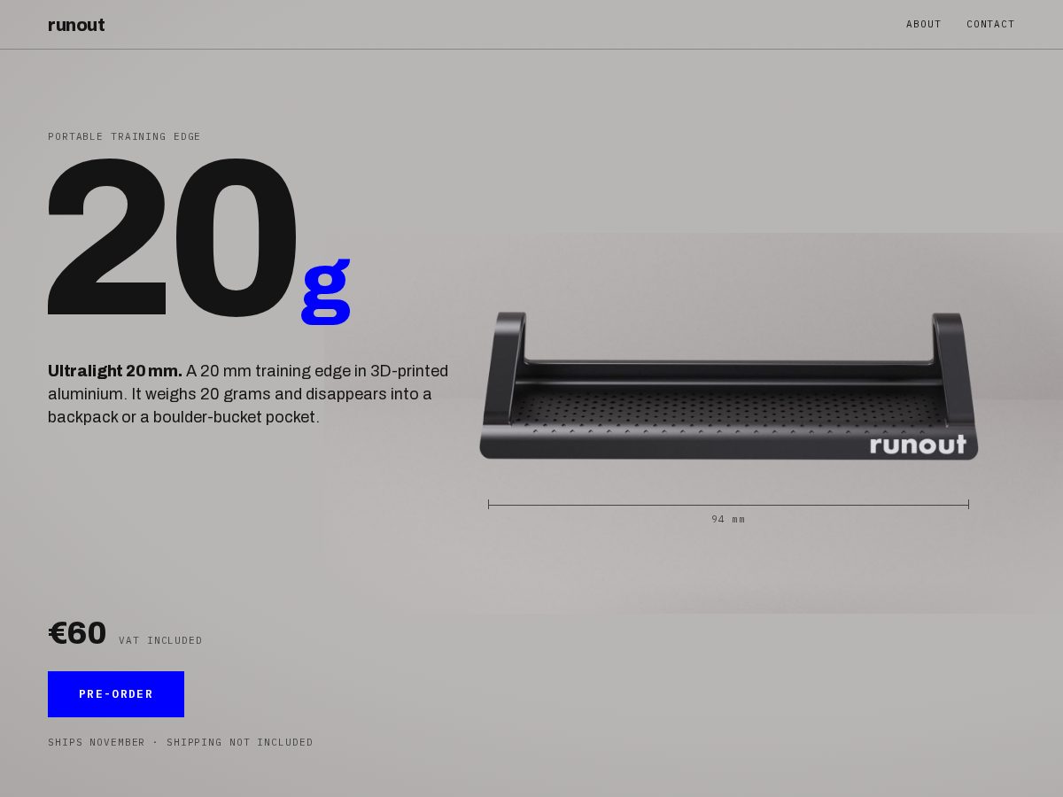 Landing-page snapshot of runoutequipment.com