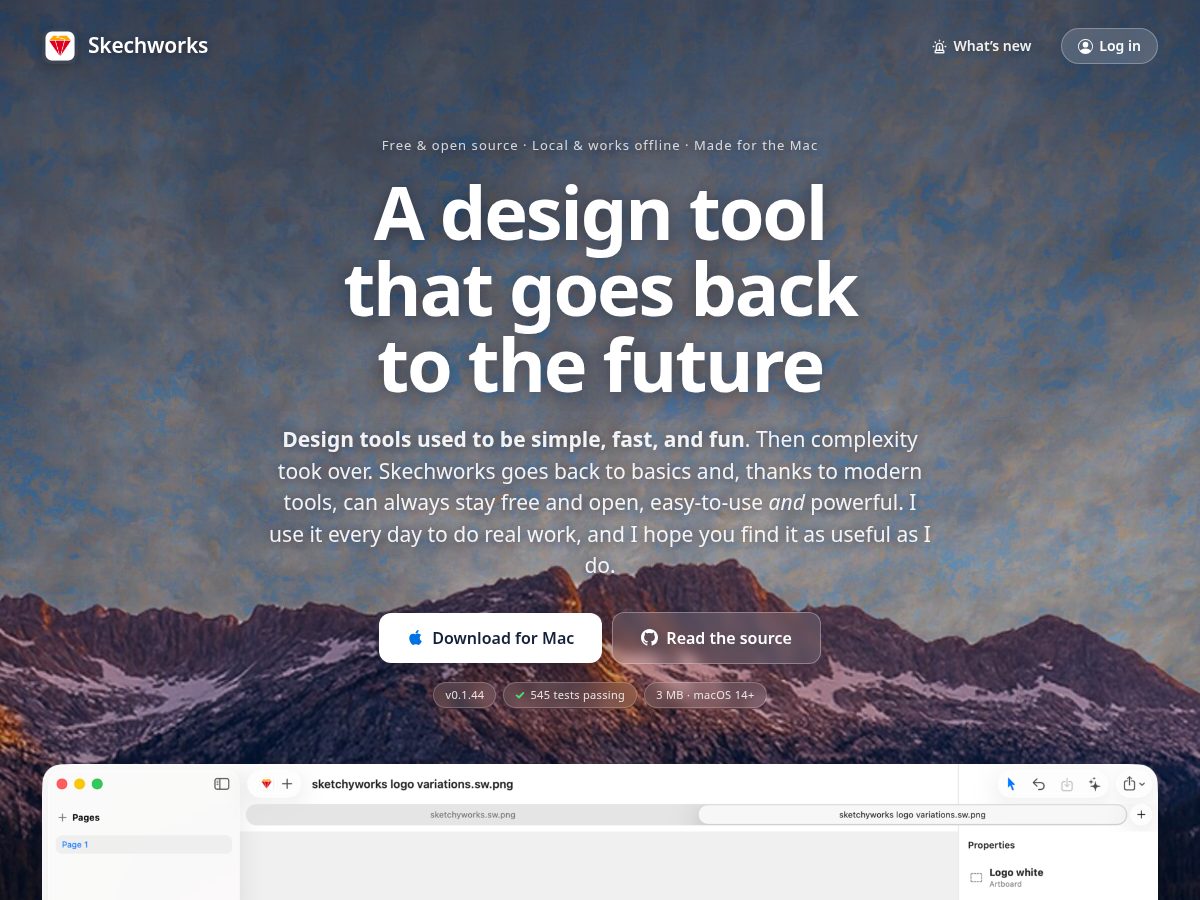 Landing-page snapshot of sketchy.works