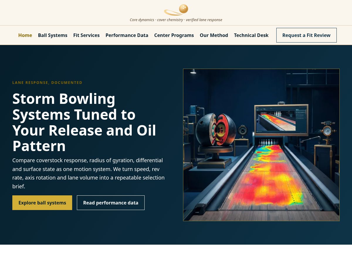 Landing-page snapshot of stormbowlingsports.com