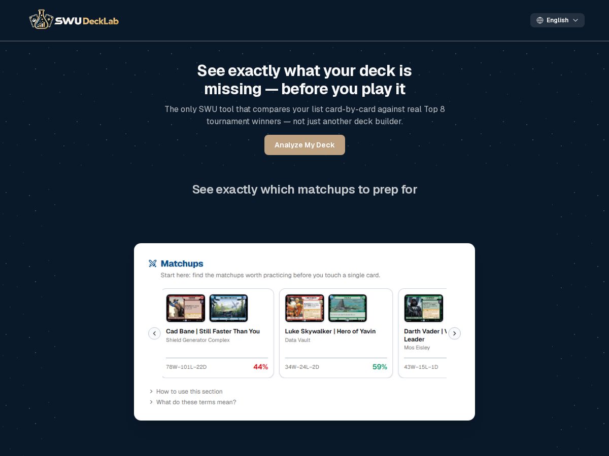 Landing-page snapshot of swudecklab.com