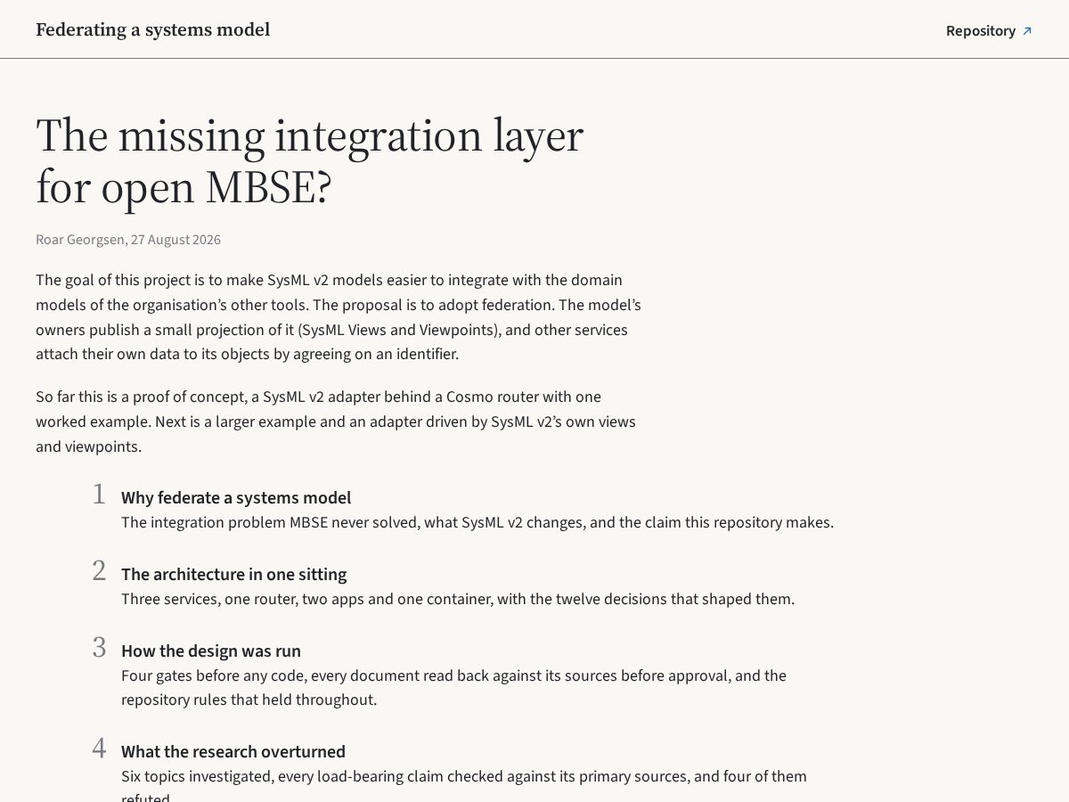 Landing-page snapshot of sysml-federation.org