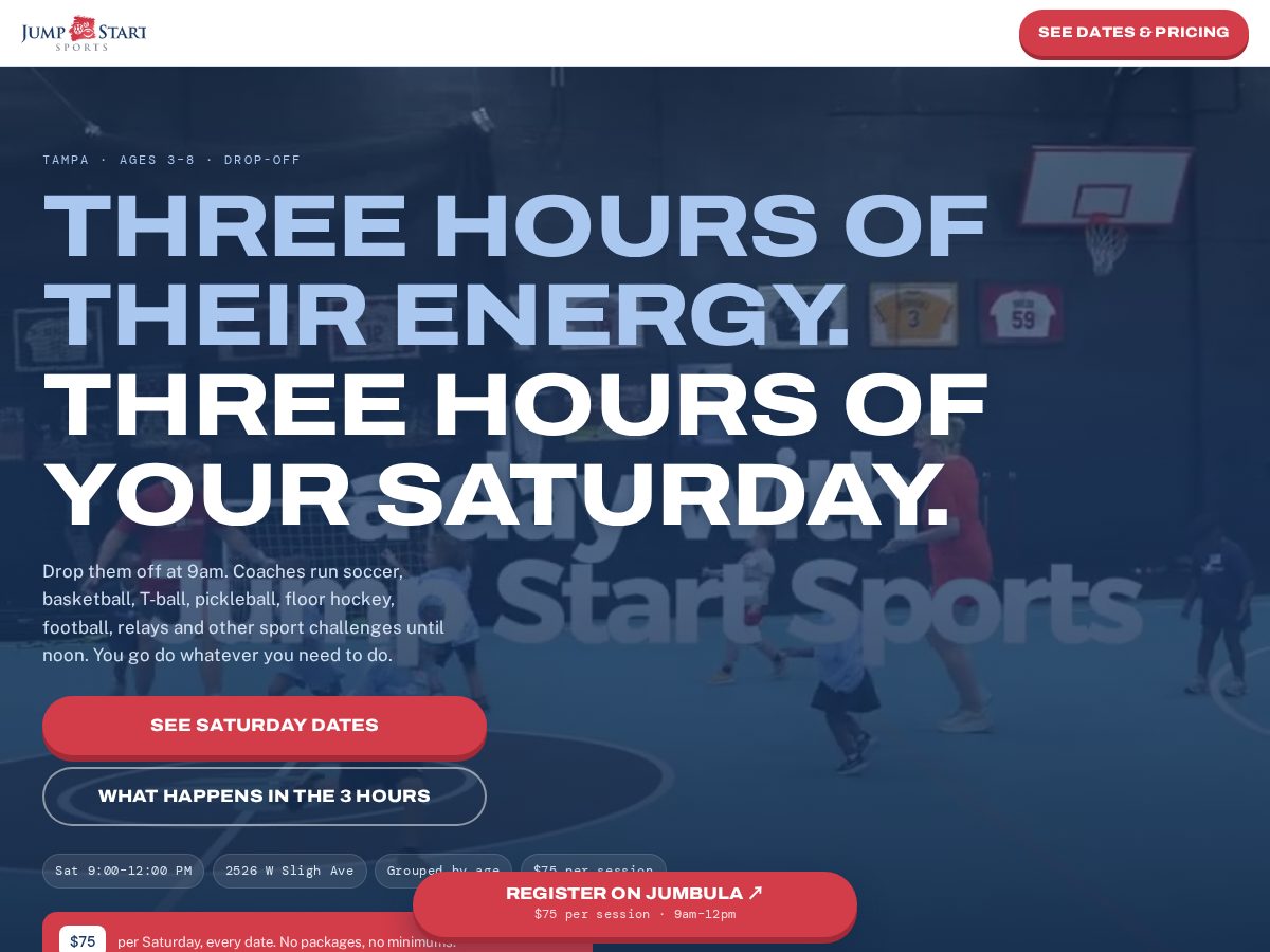 Landing-page snapshot of tampajss.com