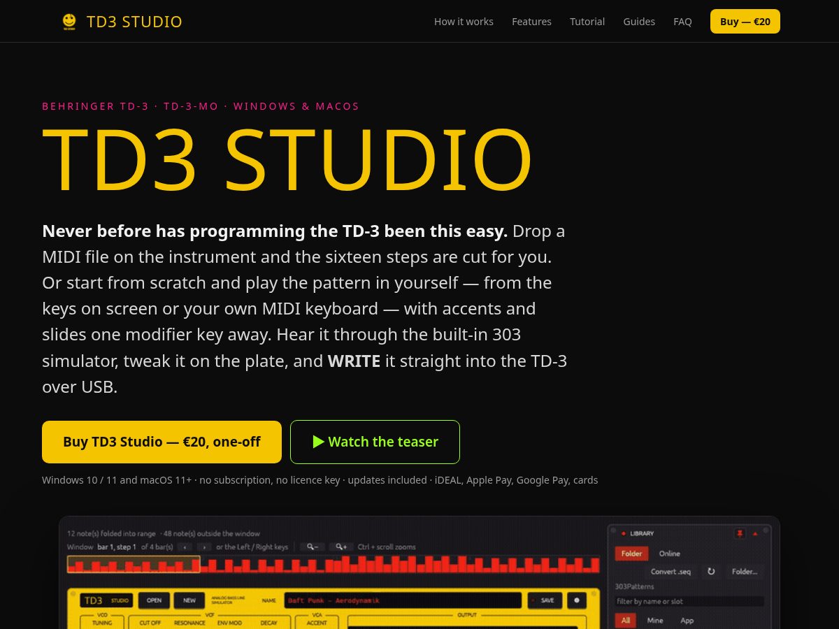 Landing-page snapshot of td3-studio.com