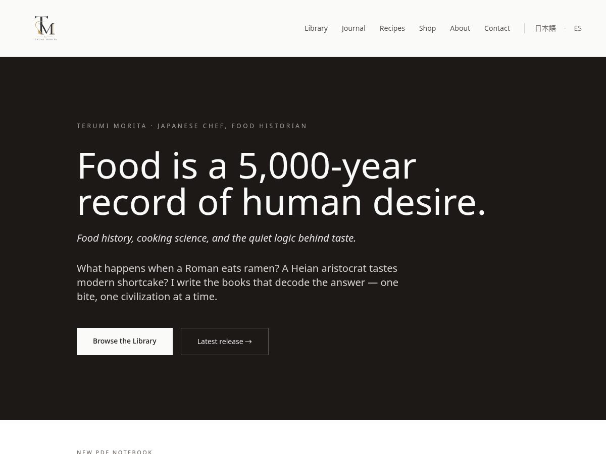 Landing-page snapshot of terumimorita.com