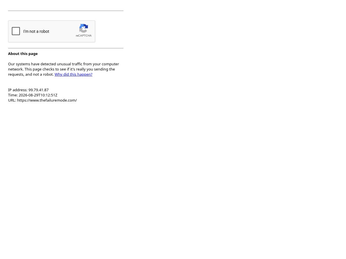 Landing-page snapshot of thefailuremode.com