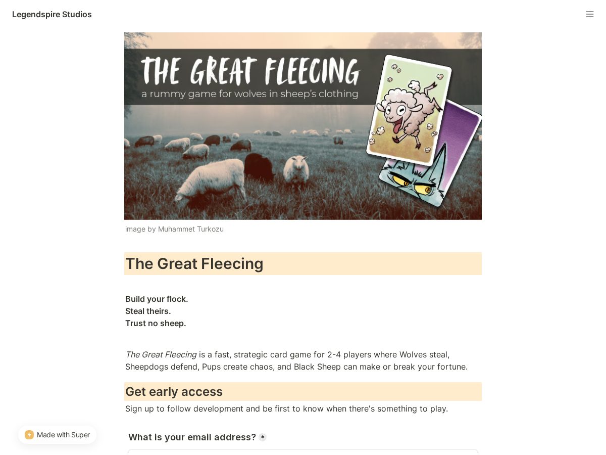 Landing-page snapshot of thegreatfleecing.com