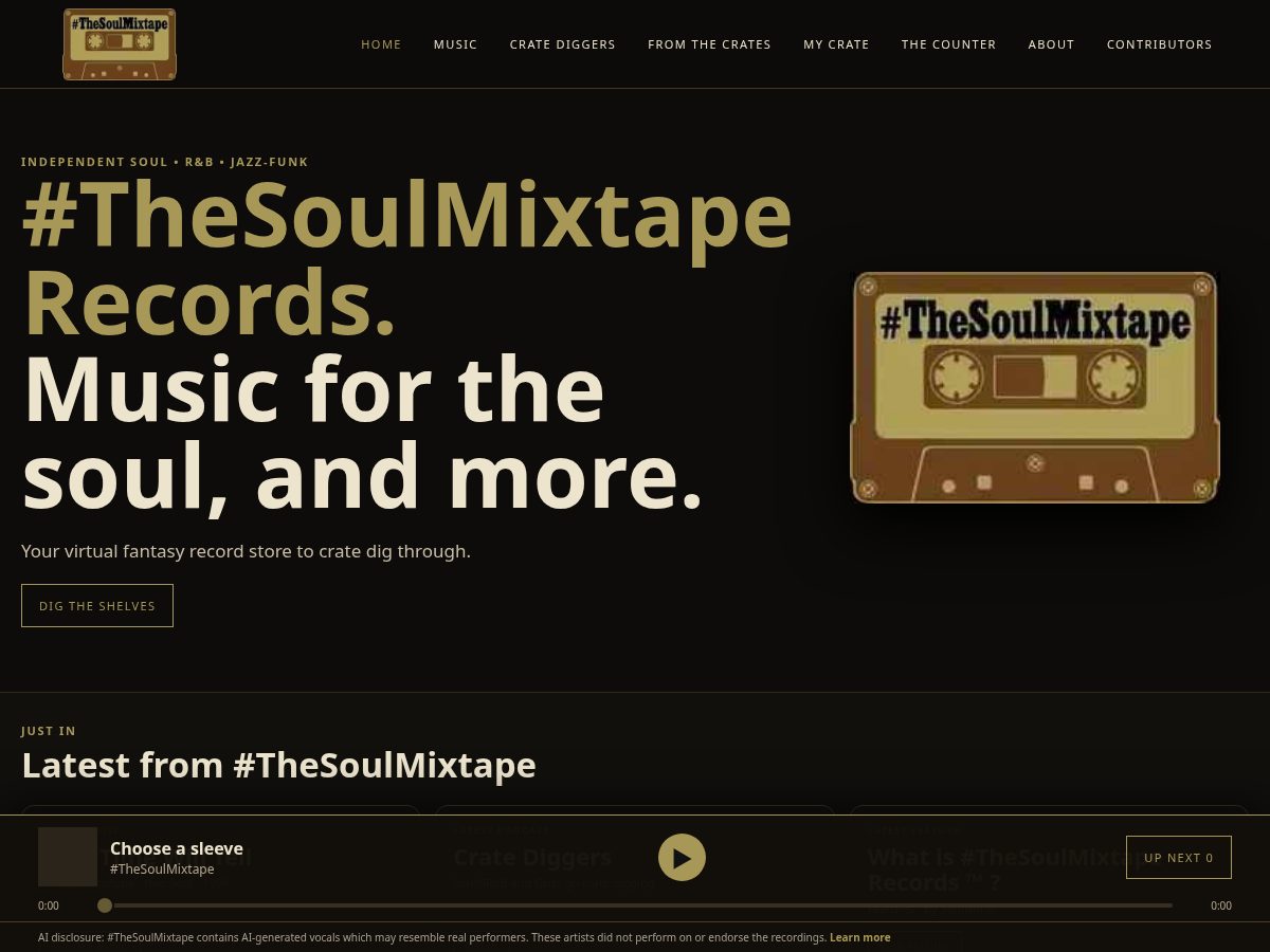 Landing-page snapshot of thesoulmixtape.com