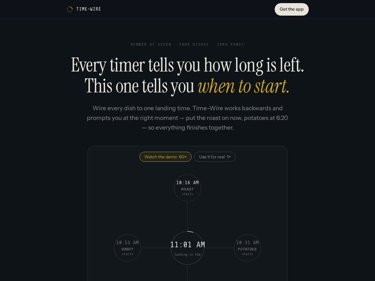 Landing-page snapshot of thetimewire.com