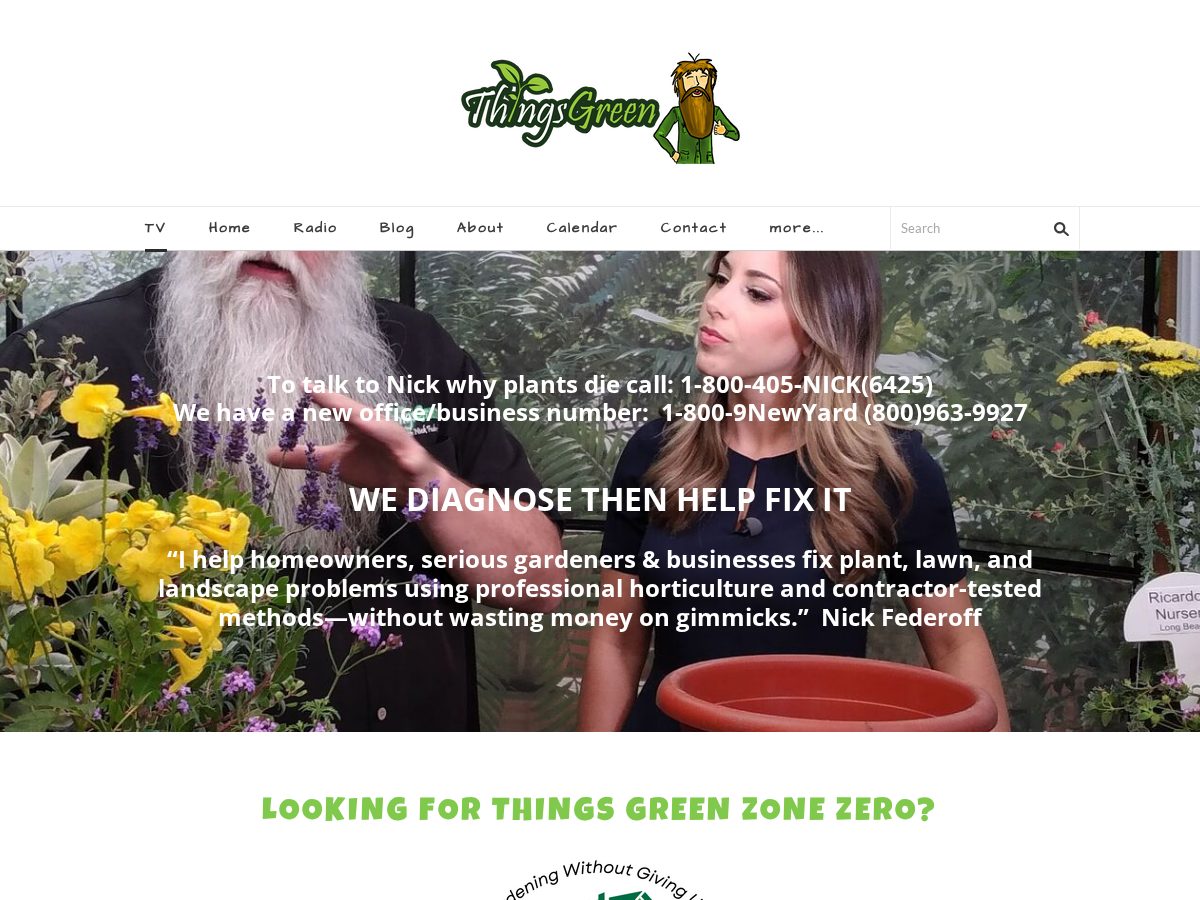 Landing-page snapshot of thingsgreenzonezero.com