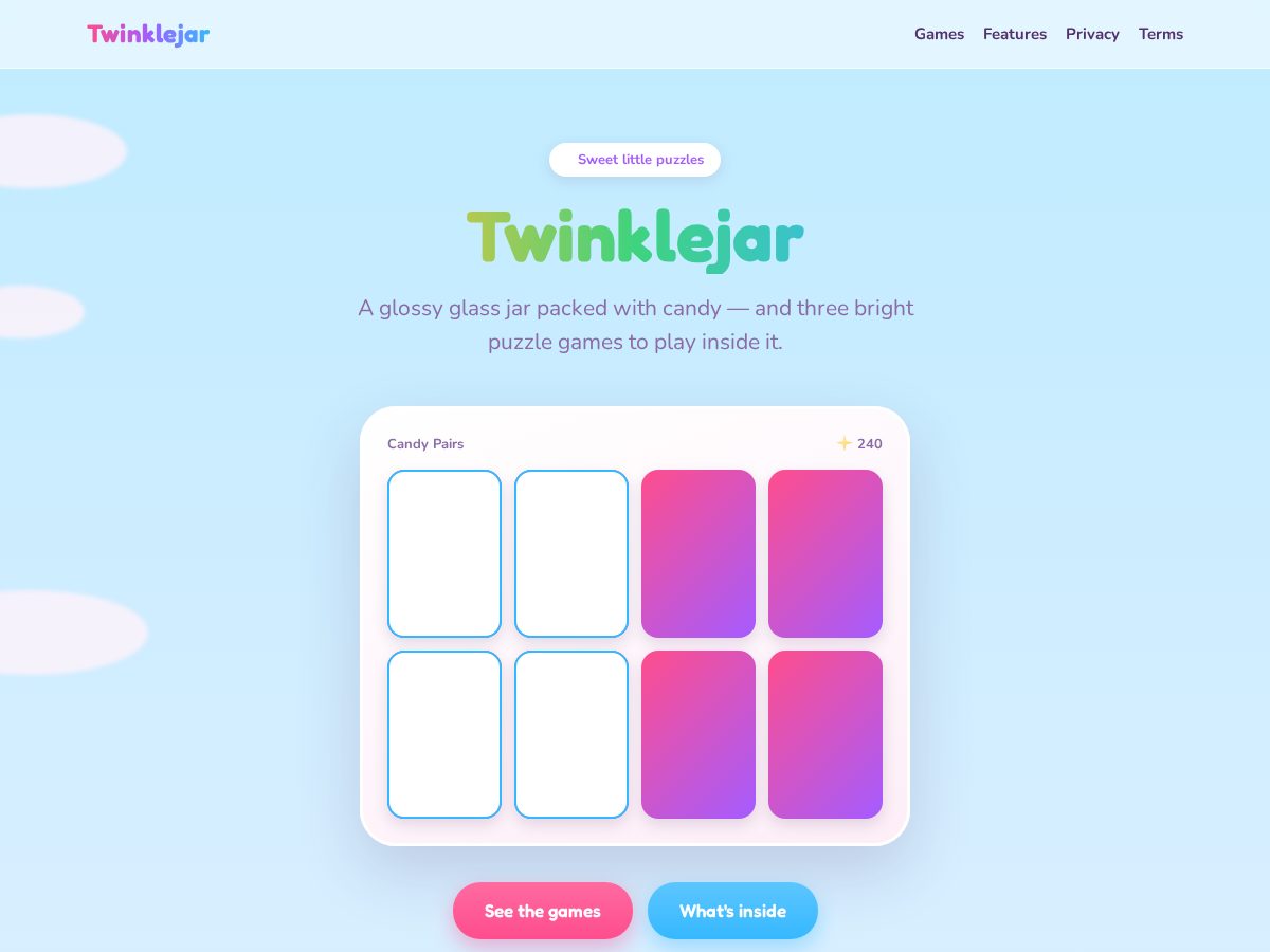 Landing-page snapshot of twinklejar.sbs