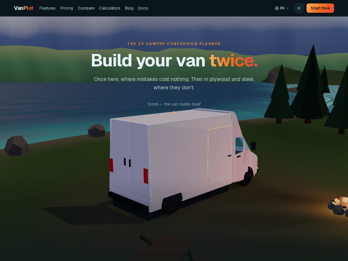 Landing-page snapshot of vanplot.com