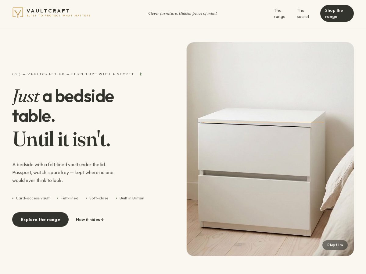 Landing-page snapshot of vaultcraftuk.com