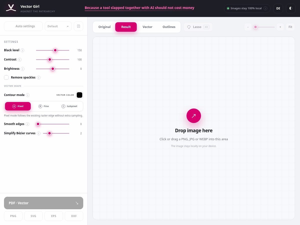 Landing-page snapshot of vector-girl.com