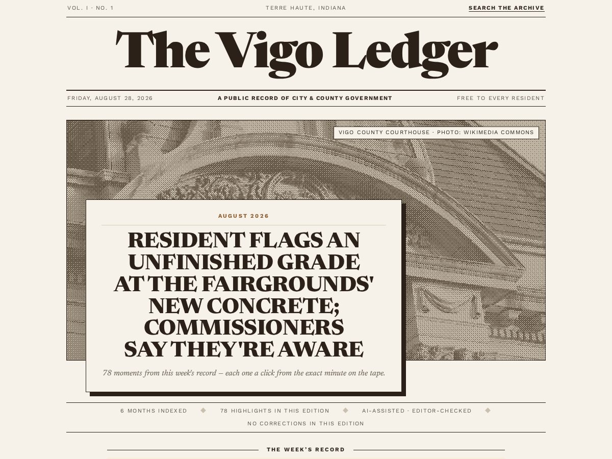 Landing-page snapshot of vigoledger.org